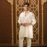 White Handwork Elegant Kurta For Men