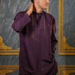 Plum Embroidered Short Kurta