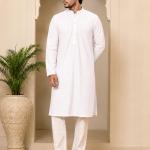 Lakhnavi White Kurta For Men