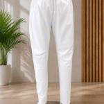 White Plain Ethnic Pants For Men